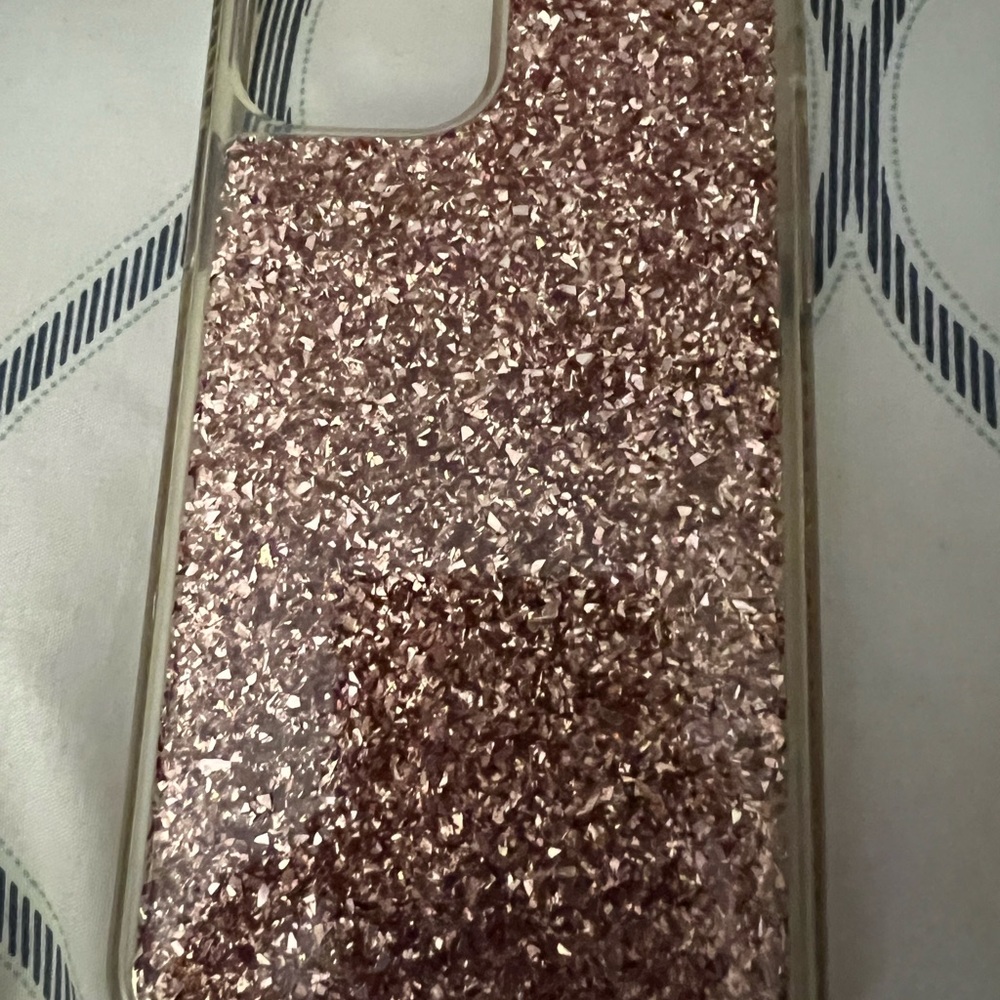 iPhone 12 pink glitter apple case